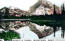 Mounts Rundle and Tunnel, Banff, Alberta, Canada, c1920s.Artist: Cavenders Ltd