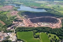 Mountsorrel Quarry, a granite quarry renowned for its distinctive pink rock, Leicestershire, 2018. Creator: Damian Grady