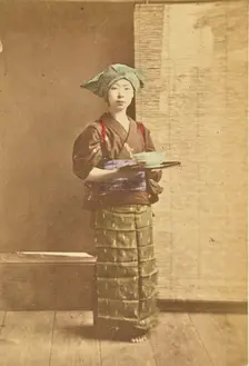 Mousmée in Country Teahouse, 1897. Creator: Ogawa Kazumasa