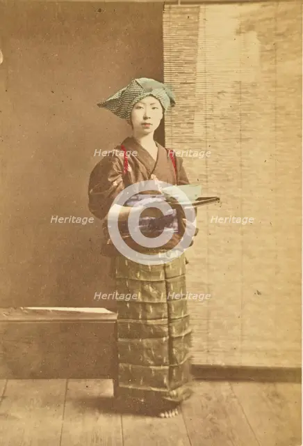 Mousmée in Country Teahouse, 1897. Creator: Ogawa Kazumasa.