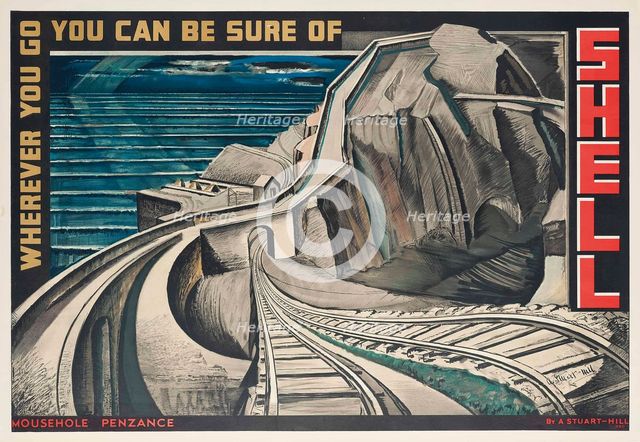 Mousehole, Penzance. "Wherever you go you can be sure of Shell", 1932. Creator: Stuart-Hill, Alexander (1889-1948).