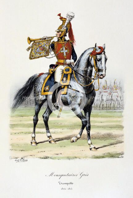 'Mousquetaires Gris, Trumpeter', 1814-15. Artist: Eugene Titeux