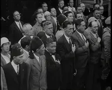 Mourners at the funeral of Anton Cermak, the Mayor of Chicago, 1933. Creator: British Pathe Ltd