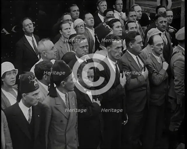 Mourners at the funeral of Anton Cermak, the Mayor of Chicago, 1933.  Creator: British Pathe Ltd.