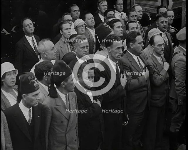 Mourners at the funeral of Anton Cermak, the Mayor of Chicago, 1933.  Creator: British Pathe Ltd.