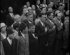 Mourners at the funeral of Anton Cermak, the Mayor of Chicago, 1933. Creator: British Pathe Ltd