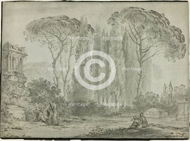 Mourners in a Graveyard, n.d. Creator: Carlo Labruzzi.