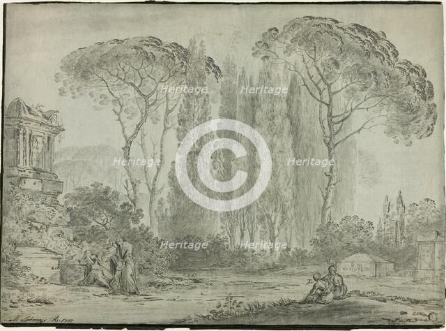 Mourners in a Graveyard, n.d. Creator: Carlo Labruzzi.