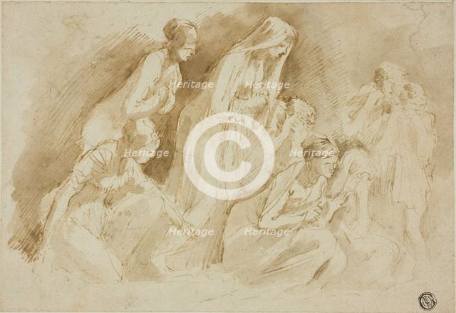 Mourners Over the Dead Christ, n.d. Creators: Unknown, Giuseppe Bernardino Bison.