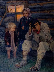 Mourning, 1909. Artist: Bogdanov-Belsky, Nikolai Petrovich (1868-1945)
