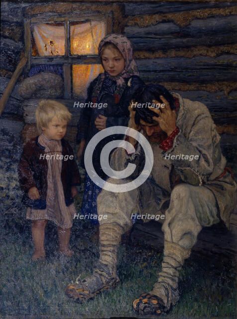 Mourning, 1909. Artist: Bogdanov-Belsky, Nikolai Petrovich (1868-1945)