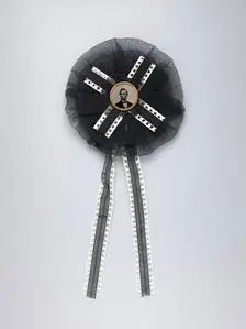 Mourning Corsage with Portrait of Abraham Lincoln, April 1865. Creator: Unknown