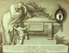 Mourning card and memento of Sir Joshua Reynolds, 1792. Creator: Unknown