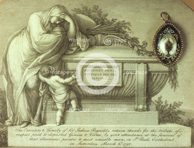 Mourning card and memento of Sir Joshua Reynolds, 1792. Artist: Unknown