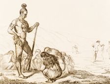 Mourning and supplication of the Indian warriors widows, 16th century, (1841). Creator: Unknown