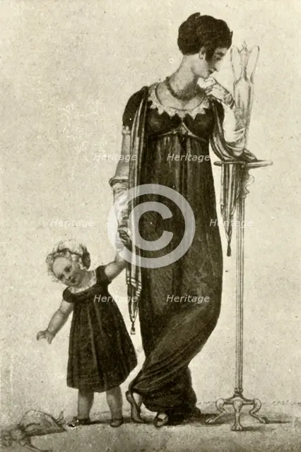 'Mourning dress of mother and child', 1809, (1937). Creator: Unknown.