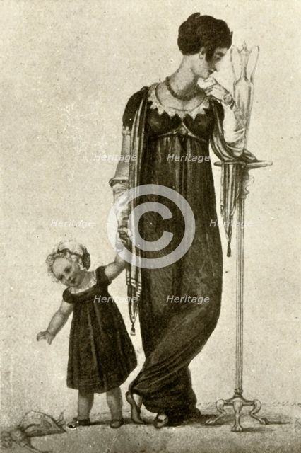 'Mourning dress of mother and child', 1809, (1937). Creator: Unknown.
