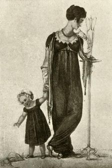 Mourning dress of mother and child 1809, (1937). Creator: Unknown