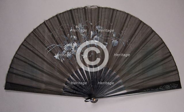 Mourning fan, French, 1885-95. Creator: Unknown.