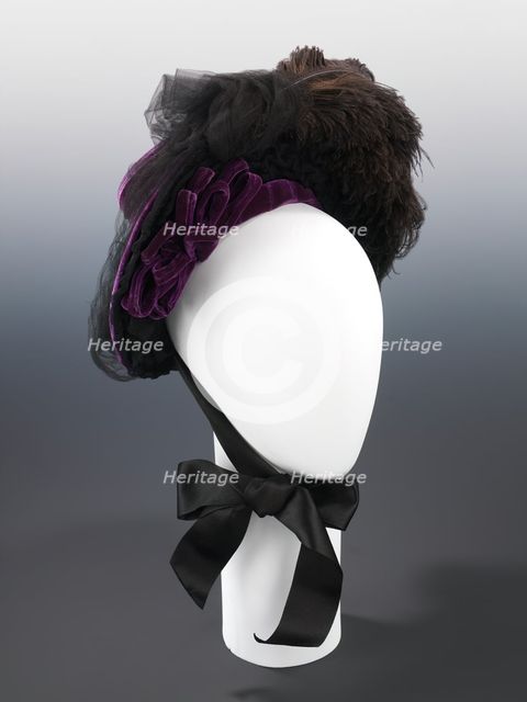 Mourning hat, American, ca. 1888. Creator: West's.