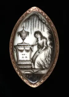 Mourning Locket for A. R., ca. 1780. Creator: Unknown