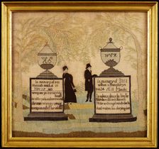 Mourning Sampler, Massachusetts, c. 1815. Creator: Unknown