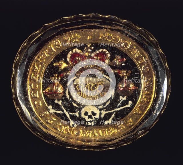 Mourning slide of Mary II, (c1694?). Artist: Unknown