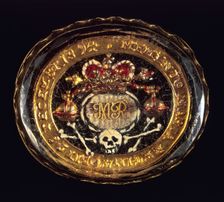 Mourning slide of Mary II, (c1694?). Creator: Unknown