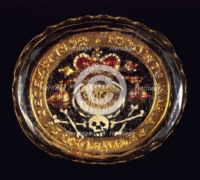 Mourning slide of Mary II, (c1694?). Creator: Unknown.