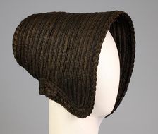 Mourning poke bonnet, American, ca. 1845. Creator: Unknown