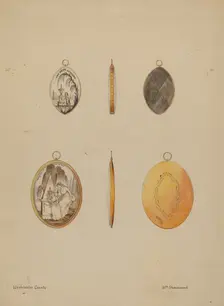 Mourning Pendants, c. 1936. Creator: William P. Shearwood