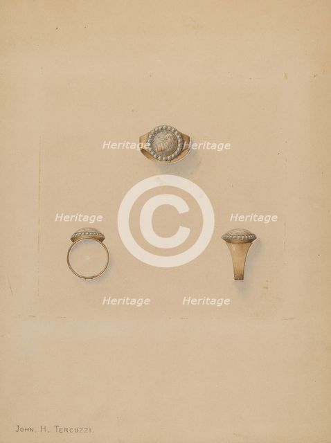 Mourning Ring, 1935/1942. Creator: John H. Tercuzzi.