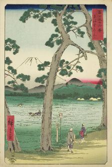 Mout Fuji Seen from the Left on the Tokaido (Tokaido hidari Fuji), from the series "Thirty...,1858. Creator: Ando Hiroshige