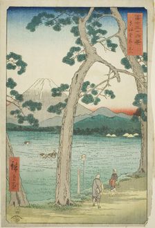 Mout Fuji Seen from the Left on the Tokaido (Tokaido hidari Fuji), from the series "Thirty..., 1858. Creator: Ando Hiroshige