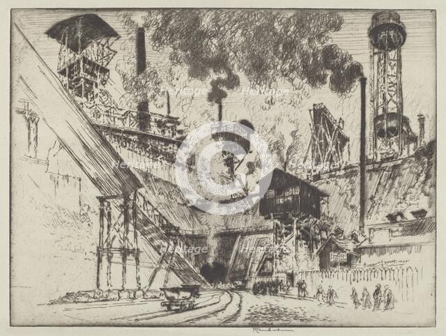 Mouth of the Mine, Ruhrort near Oberhausen, 1910. Creator: Joseph Pennell.