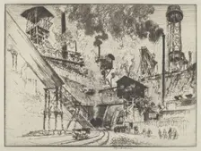 Mouth of the Mine, Ruhrort near Oberhausen, 1910. Creator: Joseph Pennell