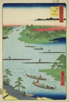 Mouth of the Nakawaga River (Nakagawaguchi), from the series One Hundred Famous..., 1857. Creator: Ando Hiroshige