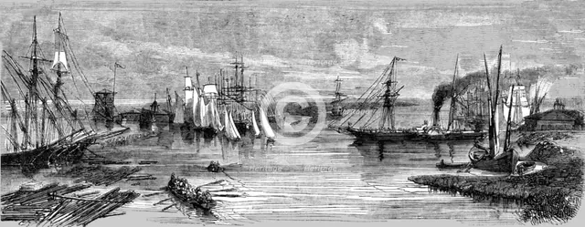'Mouth of the Danube at Sulina', 1854. Creator: Unknown.
