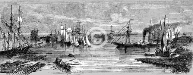 'Mouth of the Danube at Sulina', 1854. Creator: Unknown.