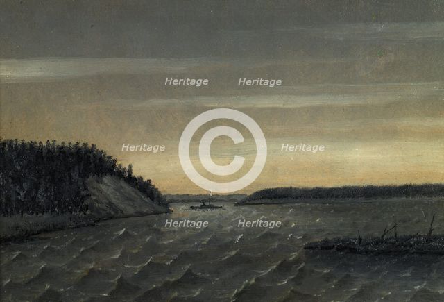 Mouth of the River Irtysh From Behind the Rock in the Valley of the River Ob', 1880-1889. Creator: Pavel Mikhailovich Kosharov.