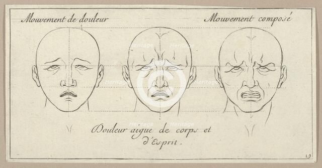 Mouvement de douleur, Douleur aigue de corps et d'Esprit, Mouvement composé (from Car..., 1695-1720. Creator: Sébastien Le Clerc the Younger.