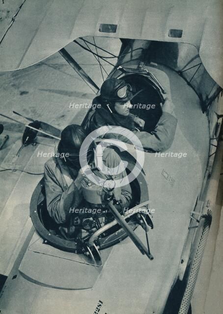 Movable gun of a two-seater fighter plane, c1935 (c1937). Artist: Unknown.