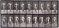 Movements. Man (wearing pelvis cloth') walking, 1872-1885. Creator: Eadweard J Muybridge