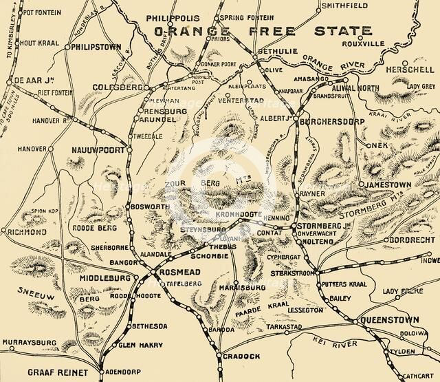 'Movements of Gatacre and French', 1900. Creator: Unknown.