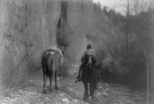 Moving-Apsaroke, c1908. Creator: Edward Sheriff Curtis