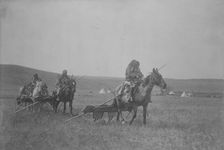 Moving camp-Atsina, c1908. Creator: Edward Sheriff Curtis