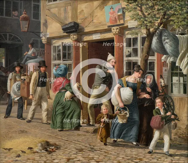 Moving Day Scene, 1831. Creator: Wilhelm Marstrand.