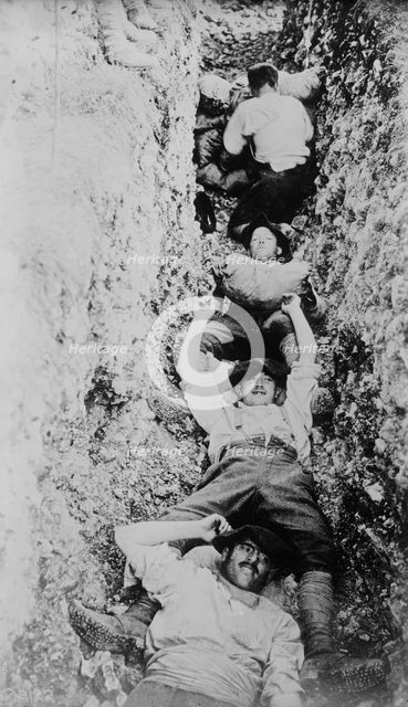 Moving dirt in trench (France), between c1915 and 1918. Creator: Bain News Service.