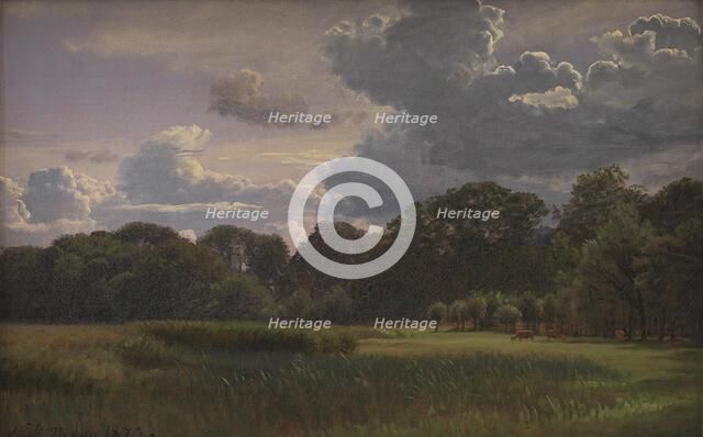 Moving thundershowers over Nyso Have and Fribedet, 1870. Creator: Peter Christian Thamsen Skovgaard.