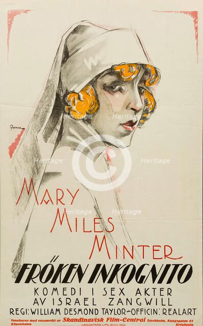 Movie poster "Nurse Marjorie" by William Desmond Taylor  , 1922. Creator: Rohman, Eric (1891-1949).